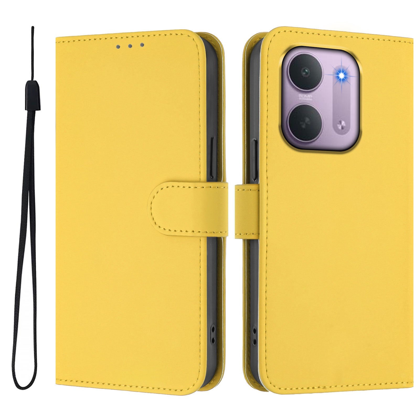 EIDERWOOD Xiaomi Redmi 17C (5G) Kunstlæder Flip Mobil Cover m. Strop - Gul