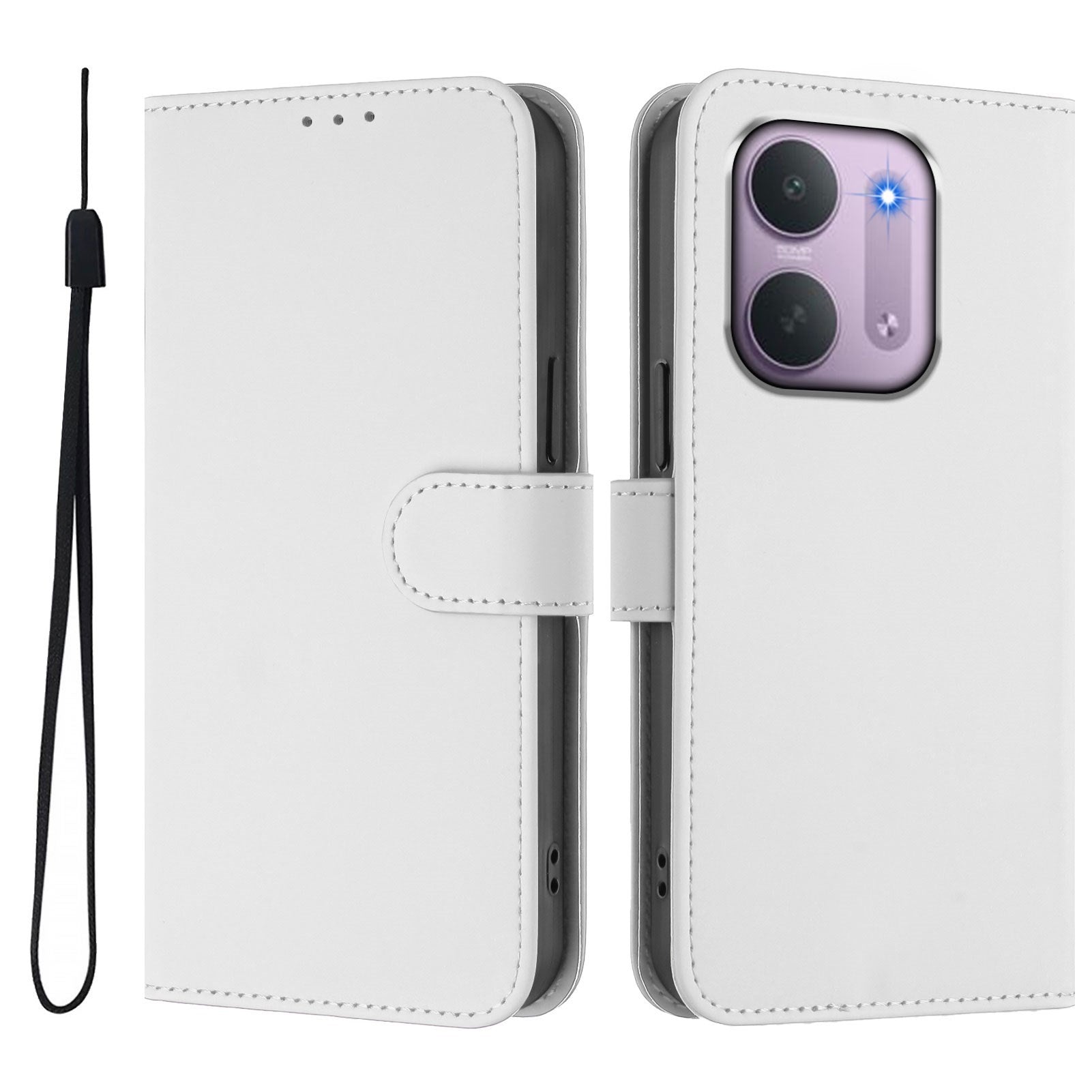 EIDERWOOD Xiaomi Redmi 17C (5G) Kunstlæder Flip Mobil Cover m. Strop - Hvid