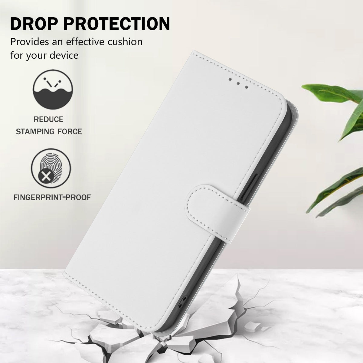 EIDERWOOD Xiaomi Redmi 17C (5G) Kunstlæder Flip Mobil Cover m. Strop - Hvid