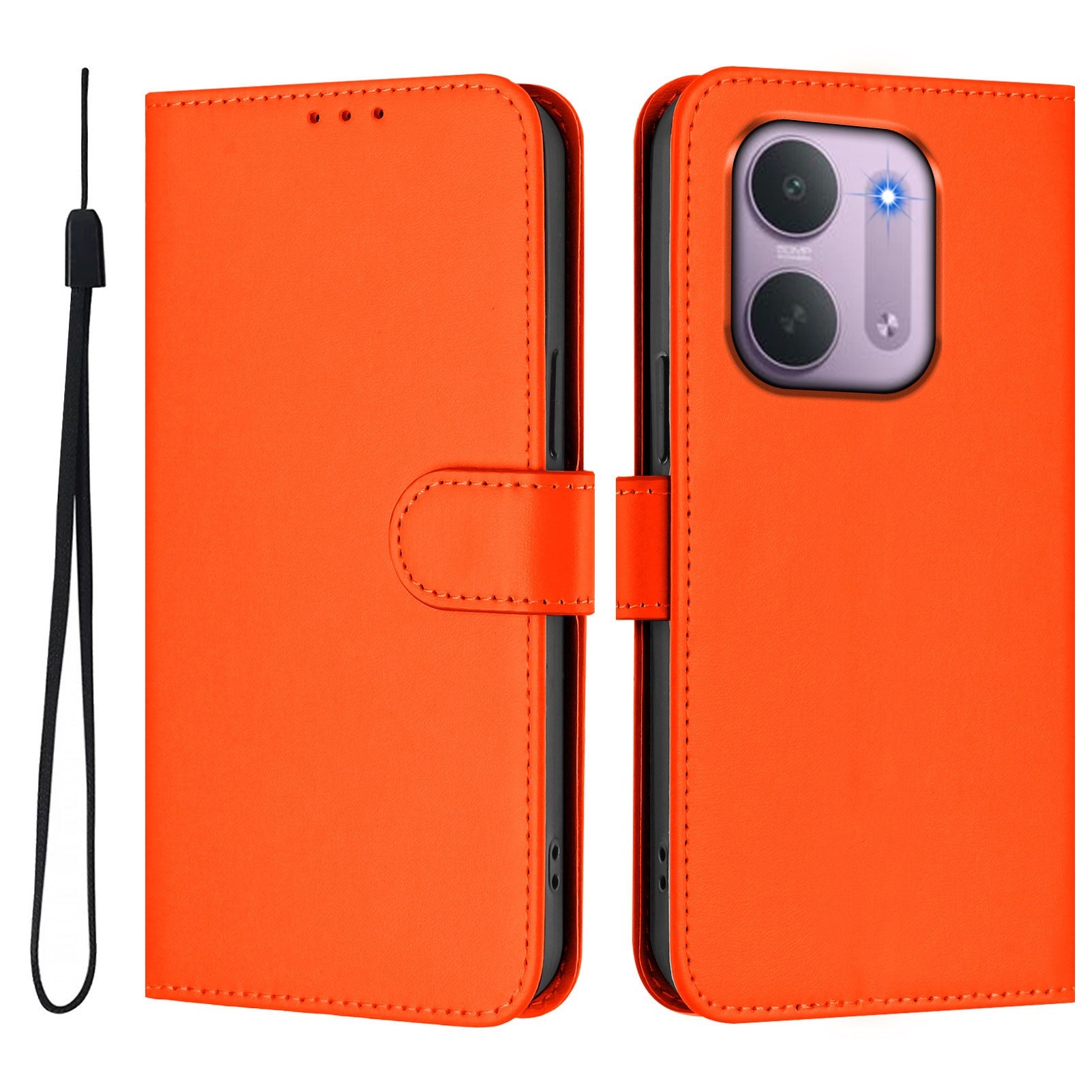 EIDERWOOD Xiaomi Redmi 17C (5G) Kunstlæder Flip Mobil Cover m. Strop - Orange