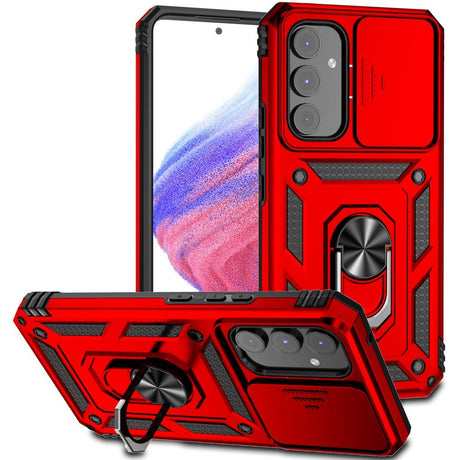 Samsung Galaxy A54 (5G) Craftsman Bakdeksel m. Kickstand &amp; Cam Slider - Rød