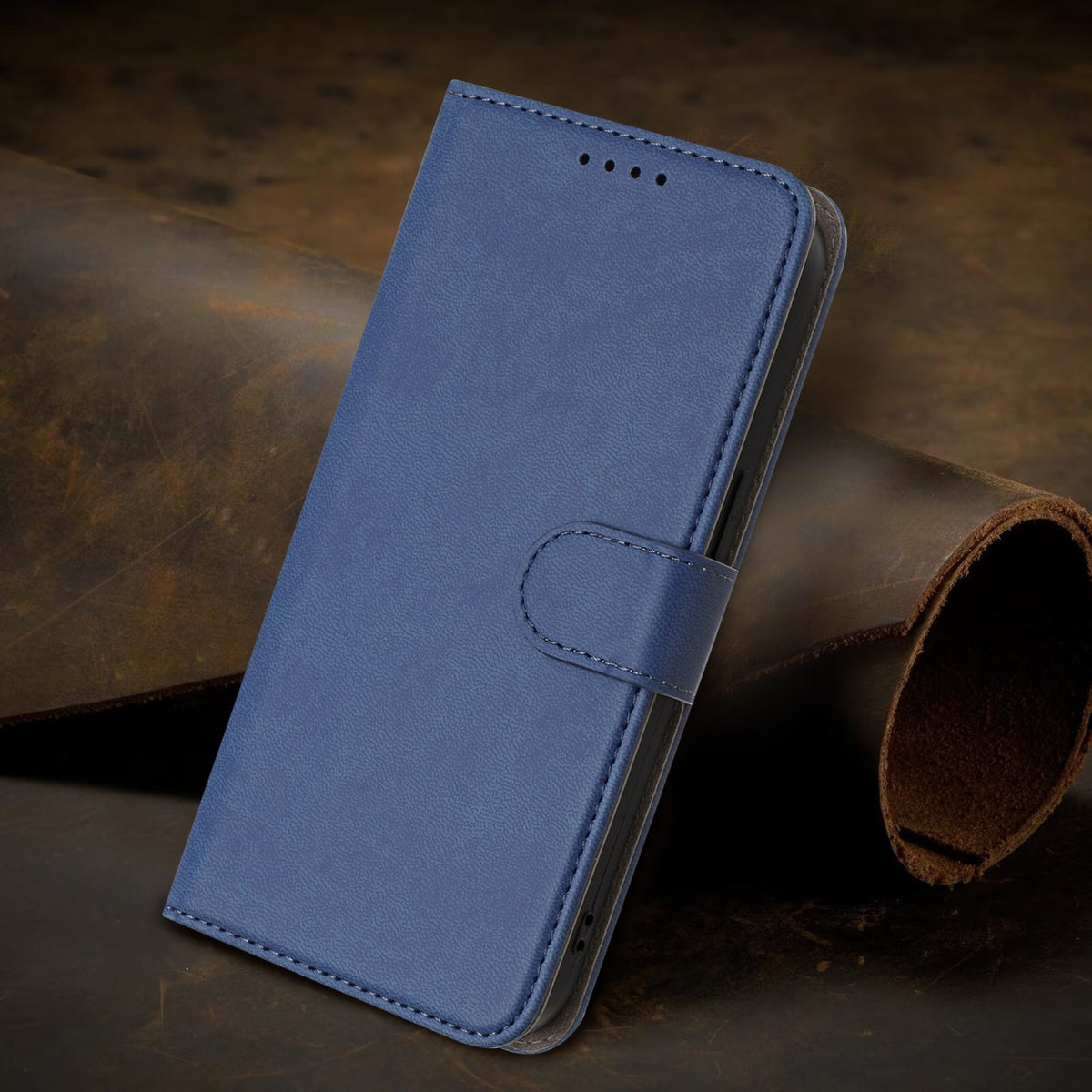 EIDERWOOD Xiaomi Redmi 17 (5G) / (4G) Kunstlæder Flip Mobil Cover med Kortholder og Ståfunktion - Blå