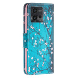 Motorola Moto G72 Leather Flip Cover m. Lommebok - Blomstrende