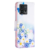 Motorola Moto G72 Leather Flip Cover m. Lommebok - Sommerfugler og blomster