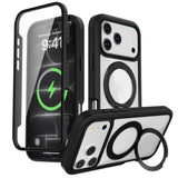 EIDERWOOD iPhone 18 Pro Max / 17 Pro Max Mobil Cover m. Skærmbeskyttelse og Kickstand - MagSafe Kompatibel - Sort /Gennemsigtig