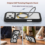 EIDERWOOD iPhone 18 Pro Max / 17 Pro Max Mobil Cover m. Skærmbeskyttelse og Kickstand - MagSafe Kompatibel - Sort /Gennemsigtig
