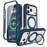 EIDERWOOD iPhone 18 Pro Max / 17 Pro Max Mobil Cover m. Skærmbeskyttelse og Kickstand - MagSafe Kompatibel - Blå / Gennemsigtig