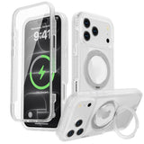 EIDERWOOD iPhone 18 Pro / 17 Pro Mobil Cover m. Skærmbeskyttelse og Kickstand - MagSafe Kompatibel - Hvid / Gennemsigtig