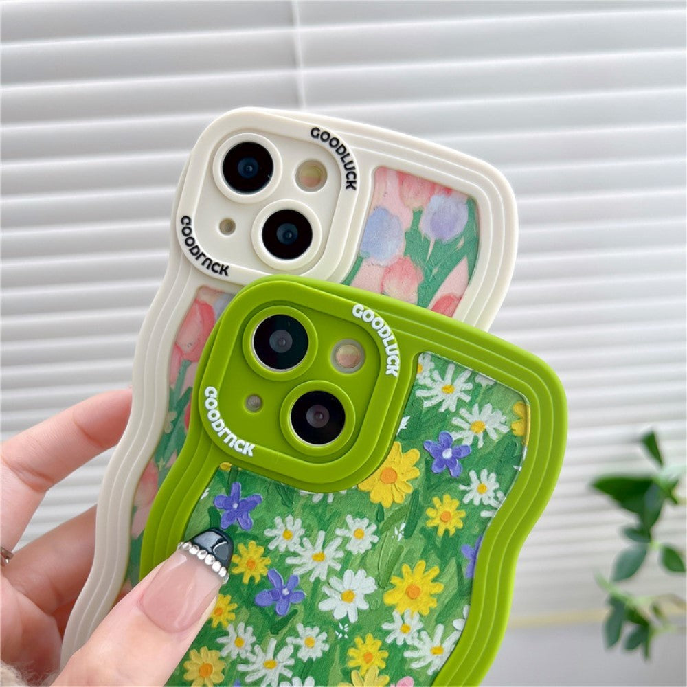 iPhone 14 Fleksibelt Plast Bagside Cover - Blomsterrigt