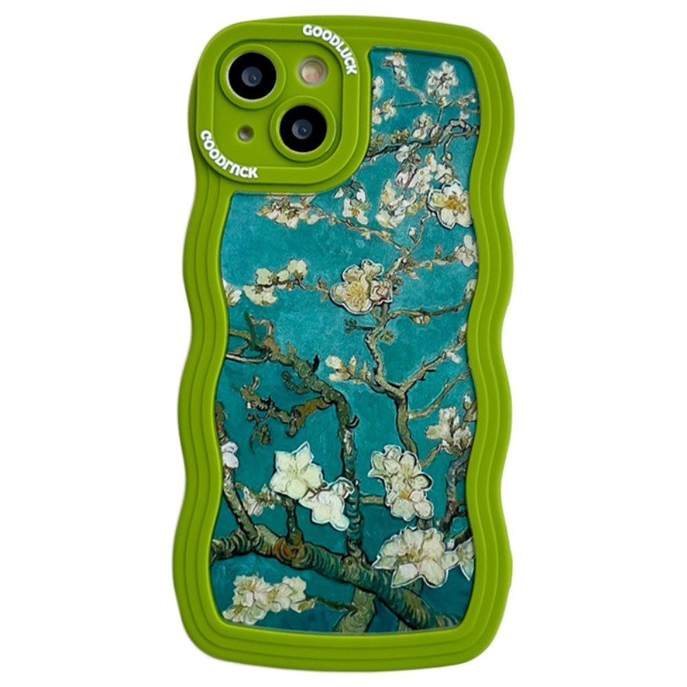 iPhone 14 fleksibelt plastdeksel - hvite blomster