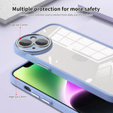 Iphone 14 Hybrid Plastik Cover med Kameralinse Beskyttelse - Blå