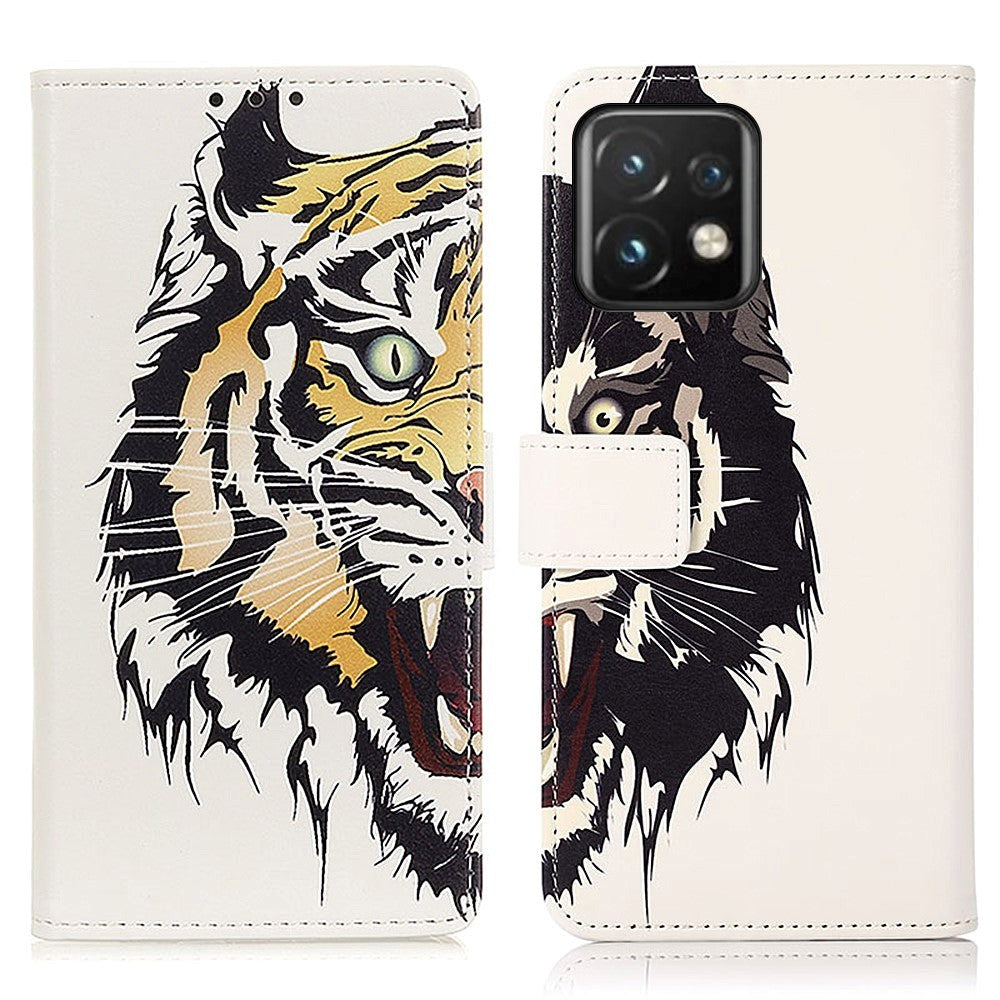 Motorola Edge 40 Pro Leather Flip Cover m. Lommebok - Tiger