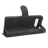 Google Pixel 7A Leather Flip Cover m. Kortholdere - Svart