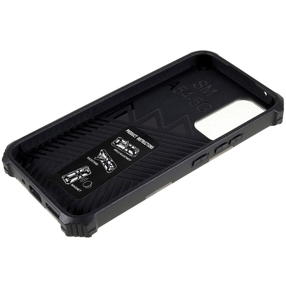 Samsung Galaxy A54 (5G) Hybrid Craftsman Bakdeksel m. Stativ og magnet - Army Green