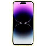 iPhone 14 Pro Max Skinndekket 3D plastbakdeksel m. Kameralinsebeskyttelse - gul