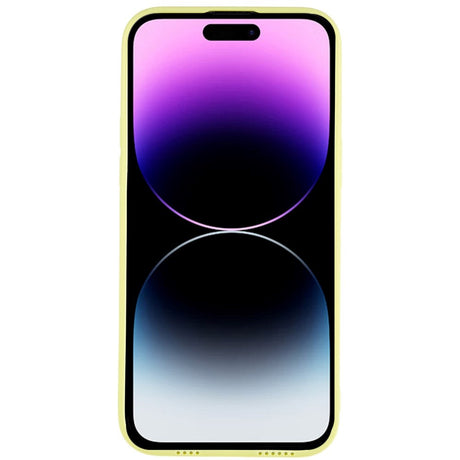 iPhone 14 Pro Max Skinndekket 3D plastbakdeksel m. Kameralinsebeskyttelse - gul