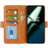 OnePlus 11 Flip Cover m. Kortholder & Ståfunktion - Lysebrun