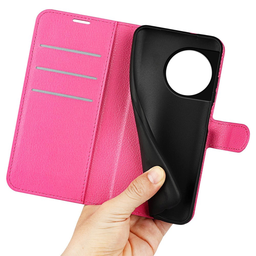 OnePlus 11 PU Litchi Leather Flip Cover m. Lommebok - Rosa