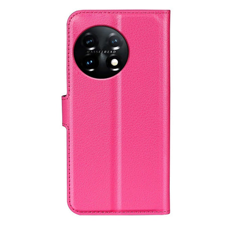 OnePlus 11 PU Litchi Leather Flip Cover m. Lommebok - Rosa