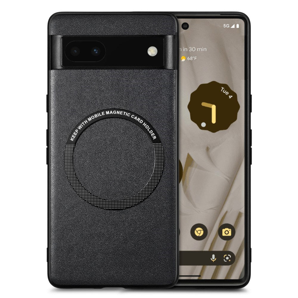 EIDERWOOD Google Pixel 6a bakdeksel i vegansk skinn - MagSafe-kompatibelt - Svart