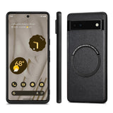 EIDERWOOD Google Pixel 6a bakdeksel i vegansk skinn - MagSafe-kompatibelt - Svart