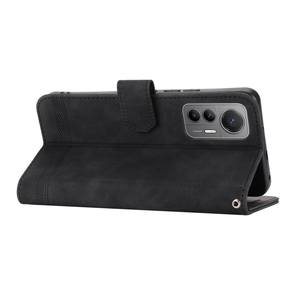 EIDERWOOD Xiaomi 12 Pro Kunstlæder Flip Cover m. Pung og Strop - Sort