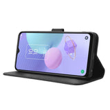 TCL 405 / 406 / 408 / T506D Leather Flip Cover m. Diamanttekstur - Svart