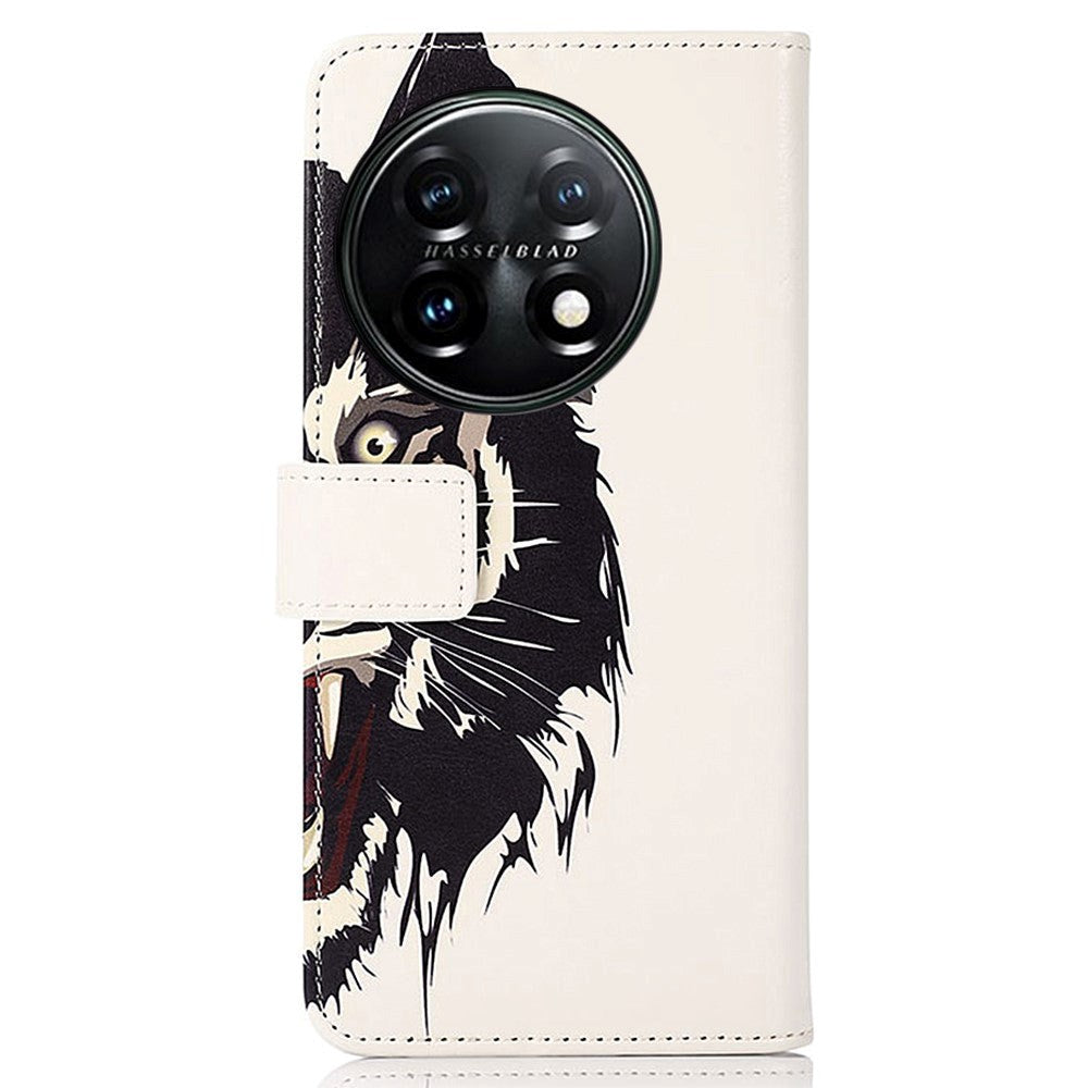 OnePlus 11 Leather Flip Cover m. Lommebok - Tiger