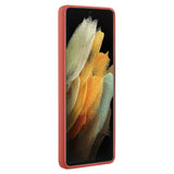 Samsung Galaxy S23 Ultra fleksibelt plastdeksel m. Kortholder - Rustrød