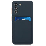 Samsung Galaxy S23 Fleksibel Plastik Bagside Cover m. Kortholder - Blå