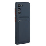Samsung Galaxy S23 Fleksibel Plastik Bagside Cover m. Kortholder - Blå