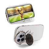 iPhone 14 Pro fleksibelt plastdeksel m. 3D-astronautfigur og kamerabeskyttelse - brun / gull