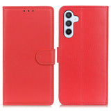 Samsung Galaxy A24 Litchi Leather Flip Cover m. Lommebok - Rød