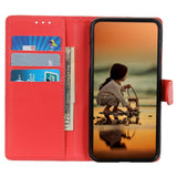 Samsung Galaxy A24 Litchi Leather Flip Cover m. Lommebok - Rød