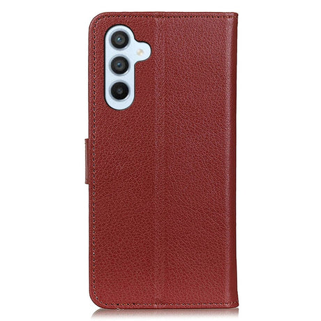 Samsung Galaxy A24 Litchi Leather Flip Cover m. Lommebok - Brun