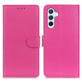 Samsung Galaxy A24 Litchi Leather Flip Cover m. Lommebok - Rosa