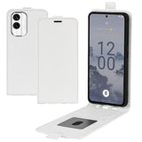 Nokia X30 Vertical Flip Leather Cover m. Kortholder - Hvit