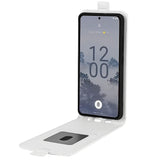Nokia X30 Vertical Flip Leather Cover m. Kortholder - Hvit