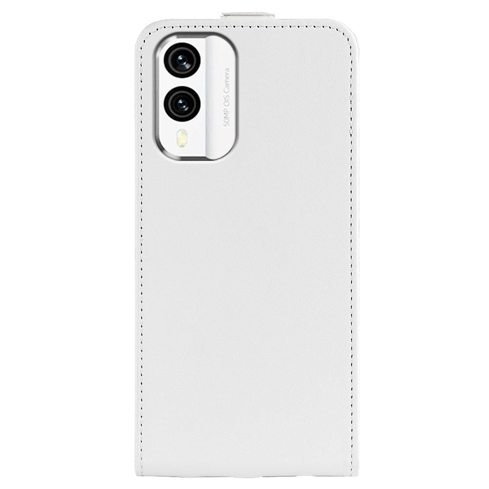 Nokia X30 Vertical Flip Leather Cover m. Kortholder - Hvit