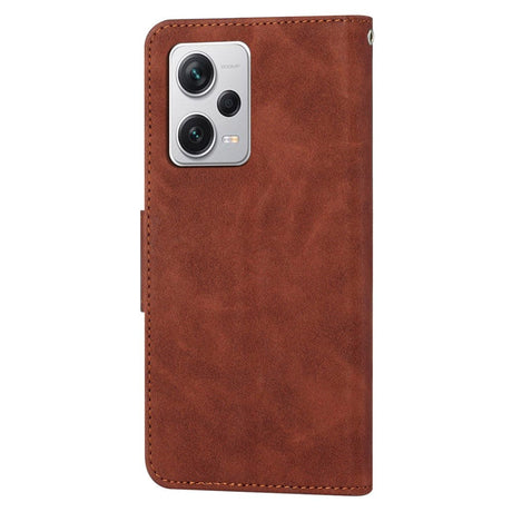 Xiaomi Redmi Note 12 Pro (5G) / Poco X5 Pro (5G) Leather Flip Cover m. Lommebok og stropp - Brun
