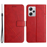 Xiaomi Redmi Note 12 Pro (5G) / Poco X5 Pro (5G) Leather Flip Cover m. Lommebok- og stativfunksjon - rød