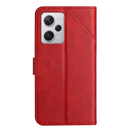 Xiaomi Redmi Note 12 Pro (5G) / Poco X5 Pro (5G) Leather Flip Cover m. Lommebok- og stativfunksjon - rød
