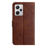 Xiaomi Redmi Note 12 Pro (5G) / Poco X5 Pro (5G) Leather Flip Cover m. Lommebok- og stativfunksjon - brun