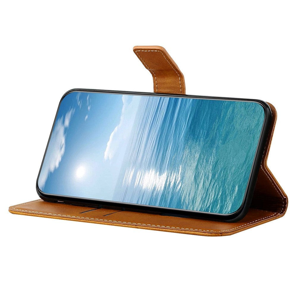 Xiaomi Redmi Note 12 Pro (5G) / Poco X5 Pro (5G) Leather Flip Cover m. Lommebok og stativ - Lysebrun