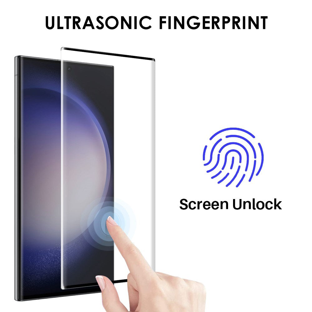 Samsung Galaxy S23 Ultra NORTHJO 2-i-1 Sæt - Fleksibelt Plast Mobil Cover & Skærmbeskyttelsesglas - Gennemsigtig