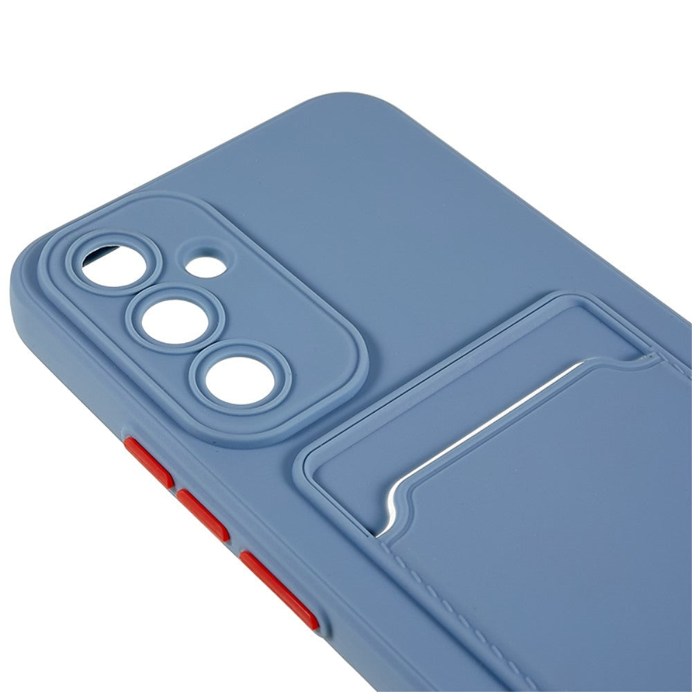 Samsung Galaxy A54 (5G) fleksibelt plastdeksel m. Kortholder - Gråblå