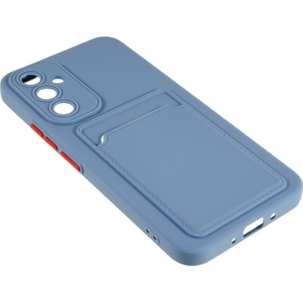 Samsung Galaxy A54 (5G) fleksibelt plastdeksel m. Kortholder - Gråblå