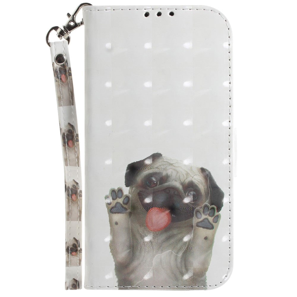 Sony Xperia 1 V Leather Flip Cover m. Print - Søt hund