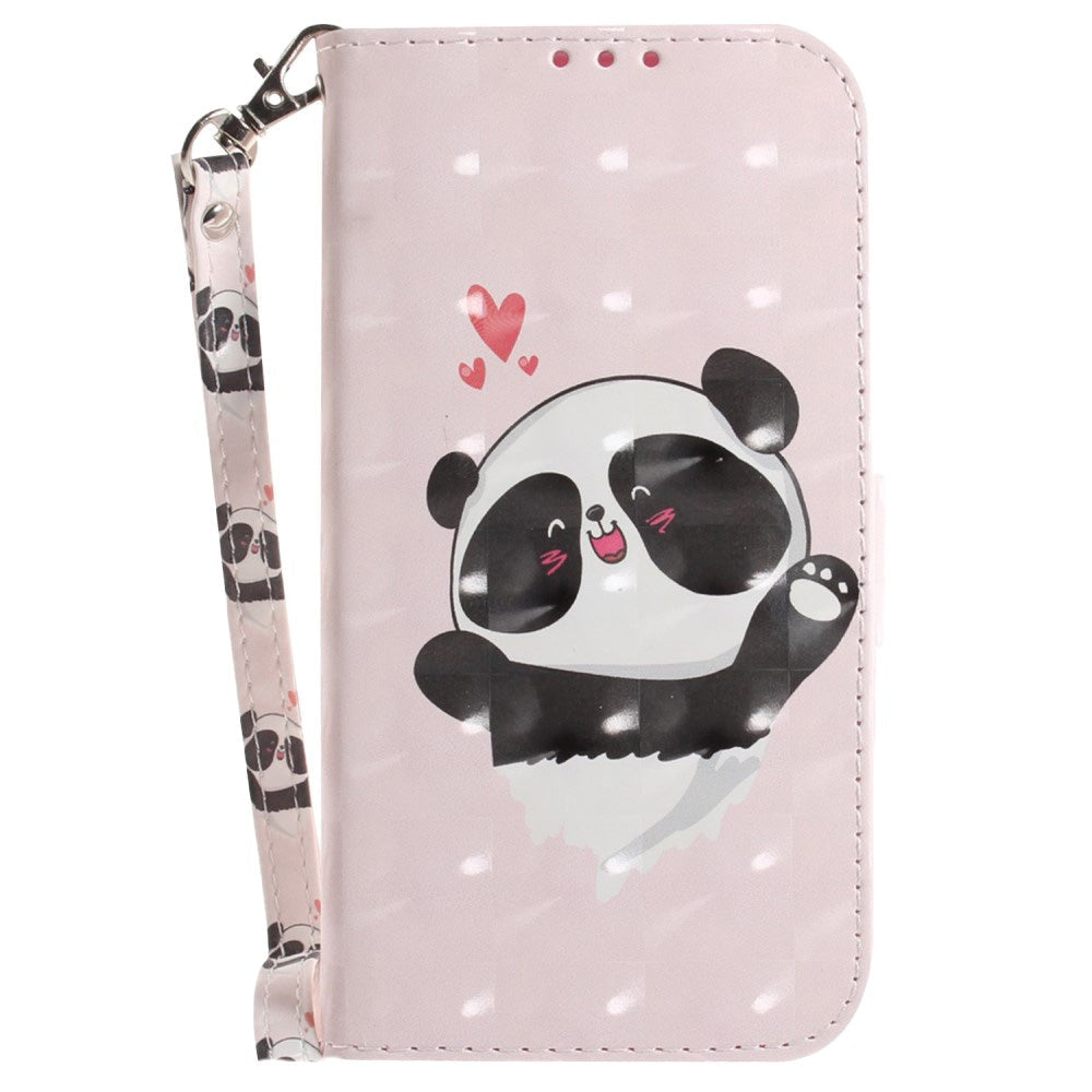 Sony Xperia 1 V Leather Flip Cover m. Trykk - Happy Panda