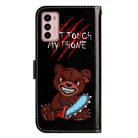 EIDERWOOD Motorola Moto G42 Leather Flip Cover m. Veske og stropp - "Ikke rør telefonen min"